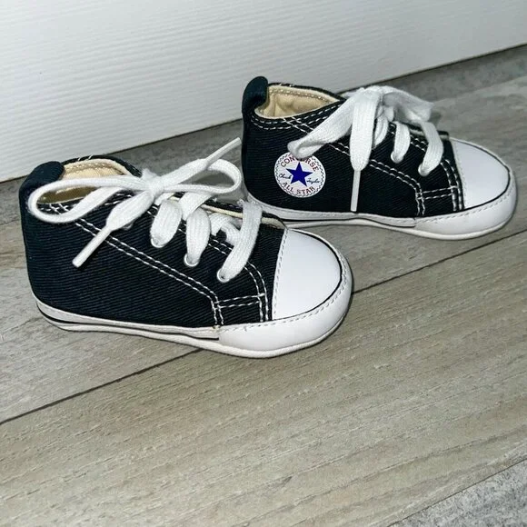 Baby Chuck Taylor All Star Cribster Canvas Black/White Size 3 - Picture 1 of 7
